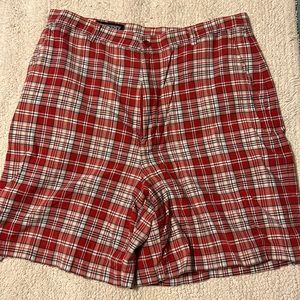 Vintage late 80s/early 90s madras plaid women’s Bermudas Lands End size 12
